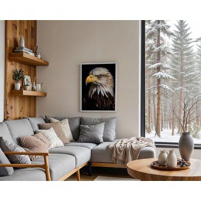 Quadro Decorativo Olhar Indomável Retangular 50x70CM Moldura Caixa Branca