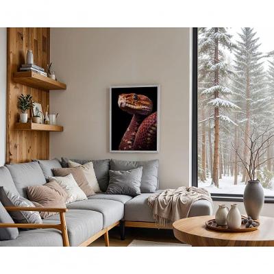Quadro Decorativo Predador Silencioso Retangular 50x70 Branco para Decoração de Ambiente