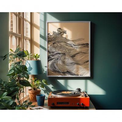 Quadro Decorativo Profundezas Silenciosas Retangular 50X70 Branco