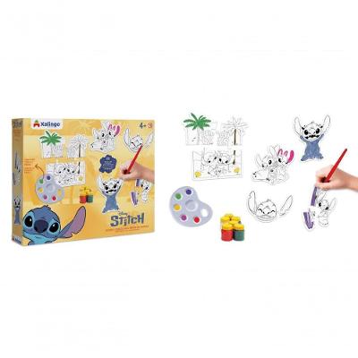 Quebra-cabeça para Pintar Stitch 19 Peças com Personagem Educativo Amarelo Azul Branco Lilás Marrom