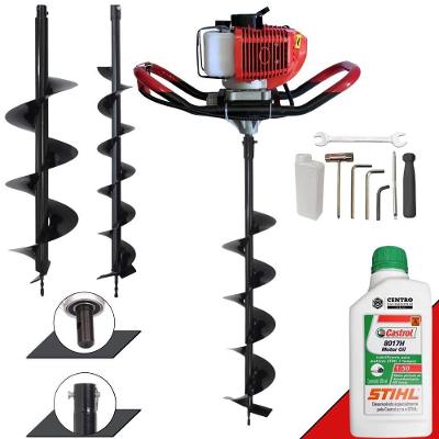 Perfurador de Solo GD520B Gasolina 2T 52CC 2,2HP com Brocas 80x10CM 80x20CM Preto Anmax