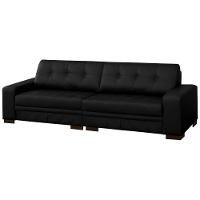 Sofá 4 Lugares 280cm Milano Couro Preto Fosco Gran Belo - 1