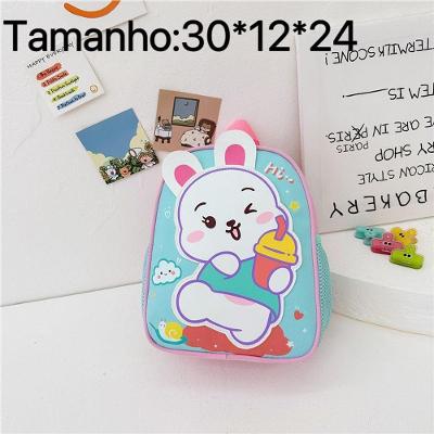 Mochila Infantil Escolar OEM Coelho 050 com Tecido Respirável Alças Ajustáveis e Bolsos Laterais