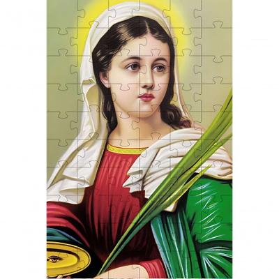 Quebra-cabeça Religiosos Olhos e Visão Santa Luzia em 60 Peças Atividade Relaxante para Idosos