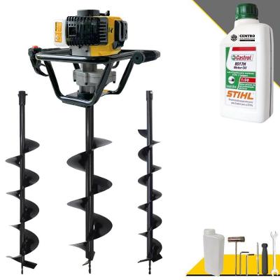 Perfurador de Solo a Gasolina PSL517 51,7CC 1,8HP com Brocas 80X20CM 80X15CM 80X10CM Lynus