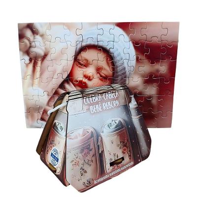 Quebra-cabeça Bebê Reborn Personalizado com Bolsinha Maternidade em Papelão Rosa Coleção Tea e Amor