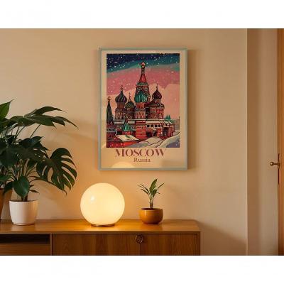 Quadro Decorativo Moscow Retangular 50x70CM Preto para Decoração de Ambientes