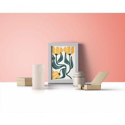 Quadro Decorativo Onde as Flores Dançam Retangular 20x30CM Preto