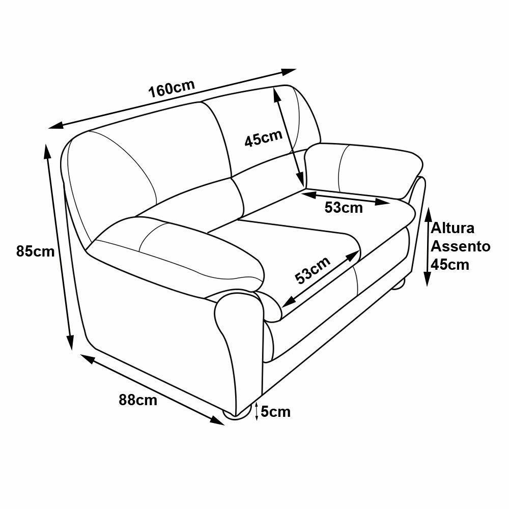 Sofá 2 Lugares Laura 160cm Couro Marrom Envelhecido - 2