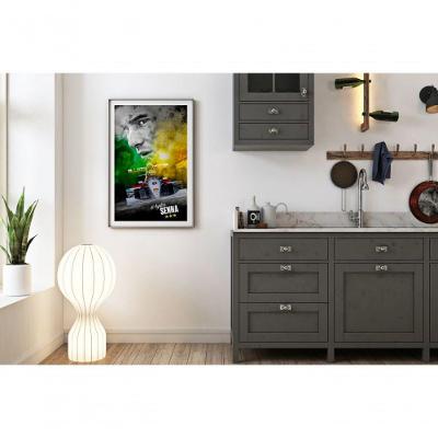 Quadro Decorativo Luz da Curva Retangular 60x40CM Moldura Baixa Madeira para Decoração de Ambientes