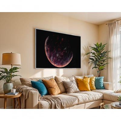 Quadro Decorativo Marte Retangular 120x50CM Preto para Decoração de Ambientes Internos