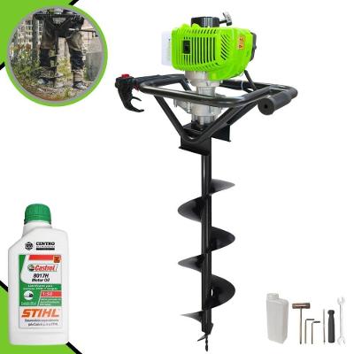 Perfurador de Solo MPS52 à Gasolina 2T 52CC 1,8HP com Broca 80x20CM Laranja Menegotti