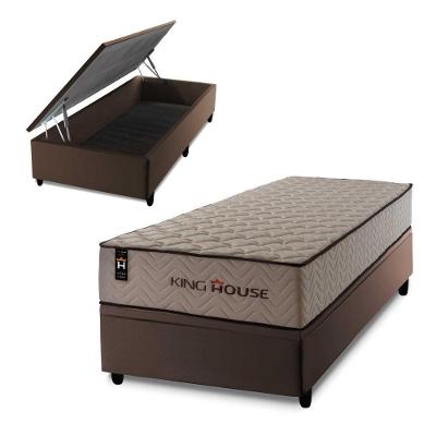 Cama Box Baú San Diego 88x188 Marrom Espuma D33 King House