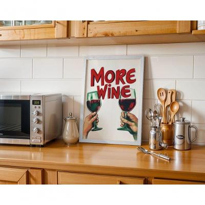 Quadro Decorativo More Wine Retangular 30 X 40 Moldura Baixa Branco