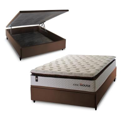 Cama Box Baú New York 138x188 com Molas Ensacadas King House