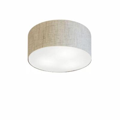 Plafon de Teto Md-3010 com Cúpula em Tecido Cilíndrica Bivolt 110V-220V Rustico-bege Vivare Brasil