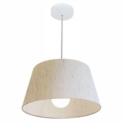 Lustre Pendente Md-4039 Cúpula em Tecido Cone 21-40x30CM Linho Bege Vivare Brasil Iluminação