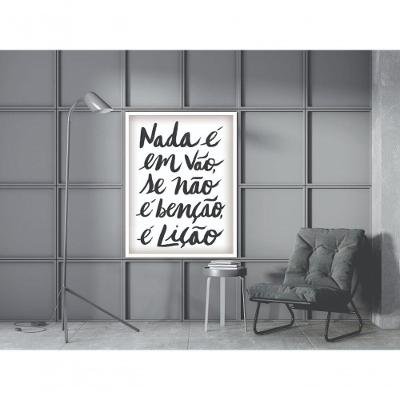Quadro Decorativo Nada É em Vão Retangular 20x30CM com Vidro Preto