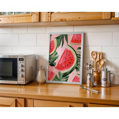 Quadro Decorativo Melancia: Fruto do Verão Retangular 50x70CM Preto
