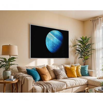 Quadro Decorativo Netuno Retangular 120x50CM Preto para Decoração de Ambientes
