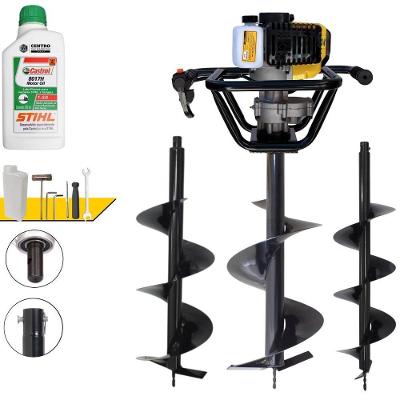 Perfurador de Solo PSL517 à Gasolina 51,7CC 1,8HP com Broca 80X20CM Amarelo Lynus