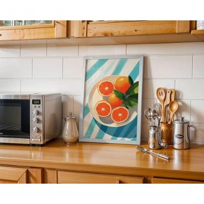 Quadro Decorativo o Brilho das Laranjas Retangular 50x70CM Moldura Branca