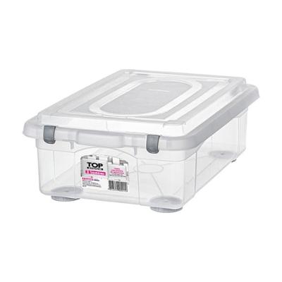 Caixa Organizadora Plástica Transparente 28 e 2l Sanremo com Base Larga para Diversos Ambientes