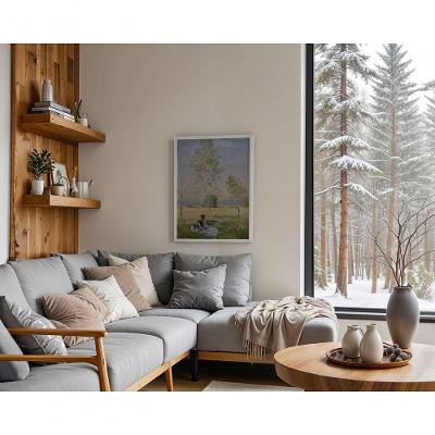 Quadro Decorativo no Colo da Terra Retangular 70x50CM Amadeirado