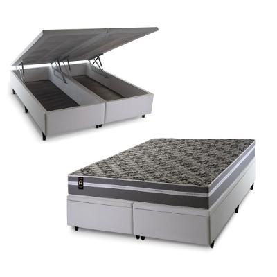 Cama Box Baú Miami Espuma D33 193x203 Cinza King House