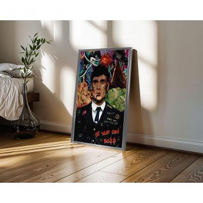 Quadro Decorativo Peaky Pop Retangular 50x70 Branco para Decoração de Ambientes Internos