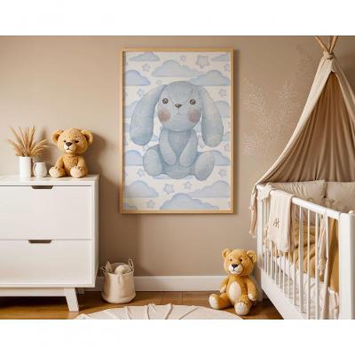 Quadro Infantil Decorativo Orelhas Compridas Retangular 20x30 Branco