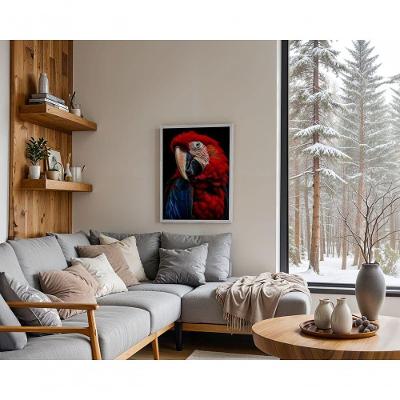 Quadro Decorativo Majestade Tropical Retangular 50X70 Branco para Decoração de Ambientes