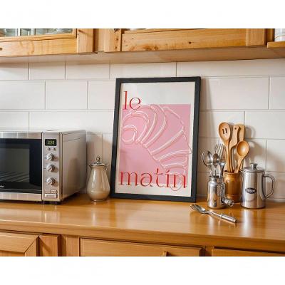 Quadro Decorativo Le Matin Retangular 50X70CM Amadeirado com Ou sem Vidro Madeira