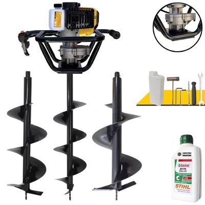 Perfurador de Solo PSL517 à Gasolina 51,7CC 1,8HP com Brocas 80X20CM e 80X25CM Lynus