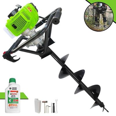 Perfurador de Solo MPS52 à Gasolina 2T 52CC 1,8HP com Broca 80x20CM Laranja Menegotti