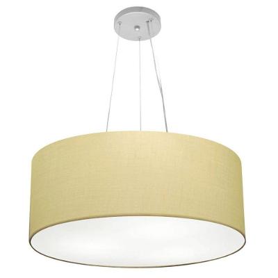 Lustre Pendente Cilíndrico MD-4047 Cúpula em Tecido 50X21CM Bivolt ALGODÃO-CRÚ Vivare Brasil