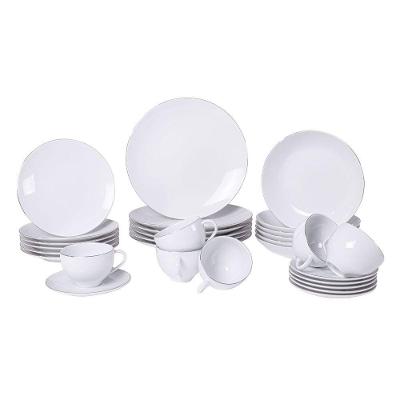 Aparelho De Jantar Tramontina Atena Em Porcelana Decorada 30 Peças