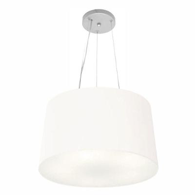 Lustre Pendente Md-4153 com Cúpula em Tecido Cone Médio Branco Vivare Brasil Iluminação
