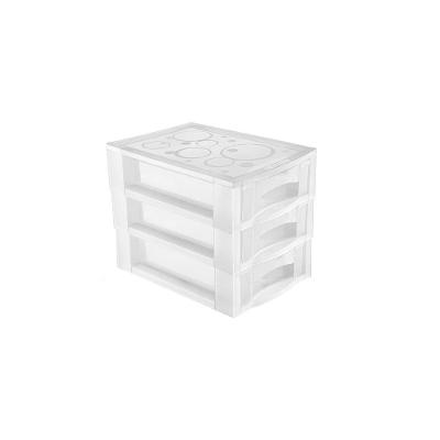 Gaveteiro de Mesa Plástico m com 3 Gavetas Transparente para Closet Ordene
