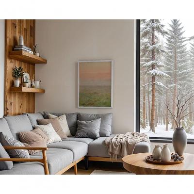 Quadro Decorativo Paz ao Entardecer Retangular 70x50CM Amadeirado