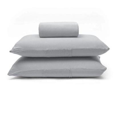 Jogo de Cama Basic King 3 Peças 100% Algodão em Malha Penteada Fio 30-1 Prata