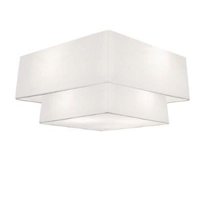 Plafon de Teto Md-3022 com Cúpula em Tecido e Tampa Inferior Branco Vivare Brasil Iluminação