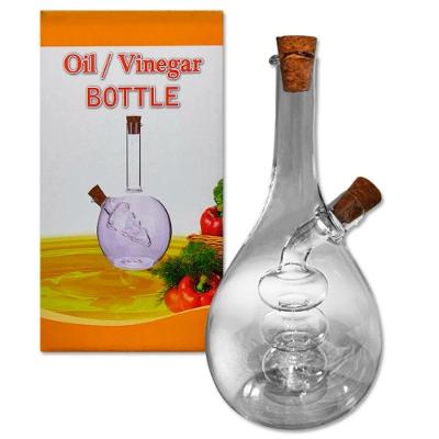 Galheteiro de Vidro 2 em 1 para Azeite Vinagre e Molhos com Duas Saídas Transparente Negócio