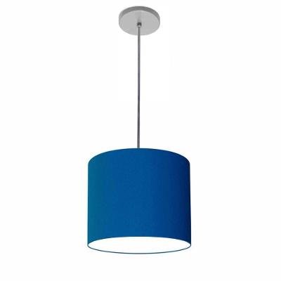 Lustre Pendente Free Lux PE-4105CZ Cúpula em Tecido Cilíndrico azul-marinho Vivare Brasil Iluminação