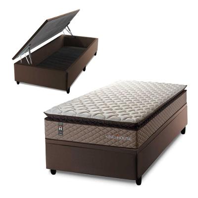 Cama Box Baú Atlanta 88x188 Marrom Espuma D45 King House
