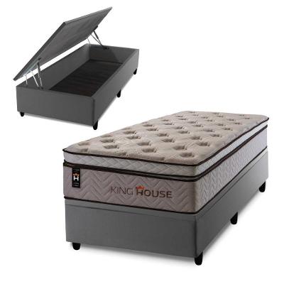 Cama Box Baú Liverpool 96x203 com Molas Ensacadas King House