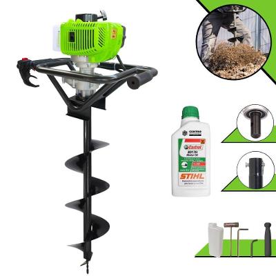 Perfurador de Solo MPS52 à Gasolina 2T 52CC 1,8HP com Broca 80x20CM Laranja Menegotti