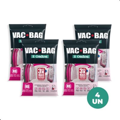 Kit 4 Sacos a Vácuo Organizador Hang Bag Vac Bag com Gancho
