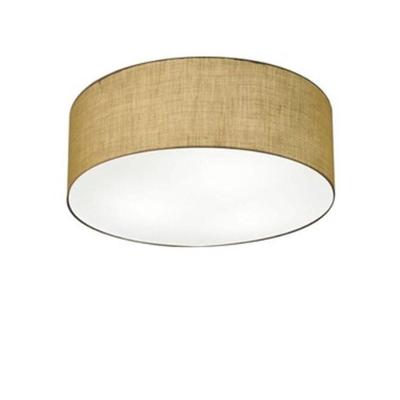 Plafon de Teto Md-3046 com Cúpula em Tecido Cilíndrico 35X12CM Bivolt Resistente à Maresia Bege