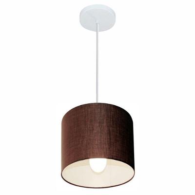 Lustre Pendente Cilíndrico Md-4046 Bivolt 110V 220V Café Vivare Brasil Iluminação